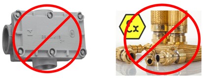 Figura 10 – Condulete Ex “d” (caixa de passagem) e Eletroduto flexível Ex “d”
